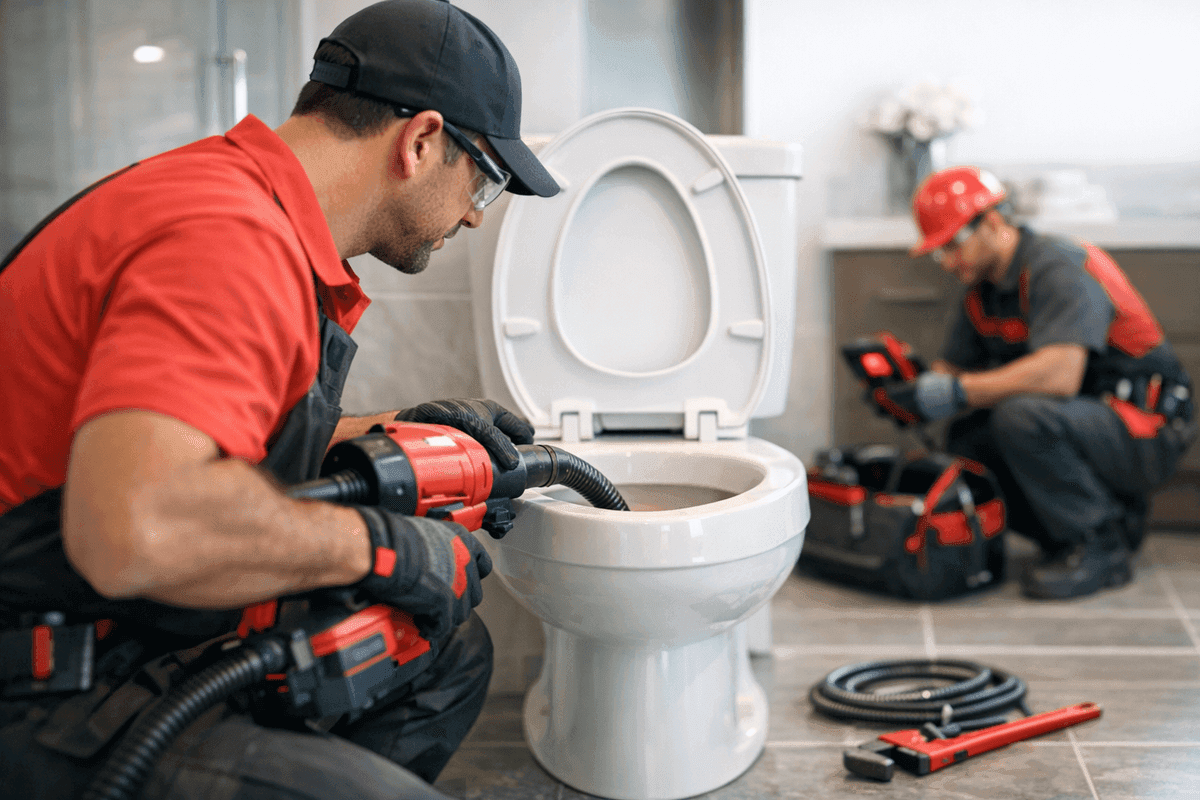 Unclogging Toilets service by Escobar Plumbing